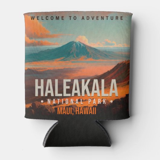 ハレアカラナショナルパークマウイハワイヴィンテージ 缶クーラー (正面)