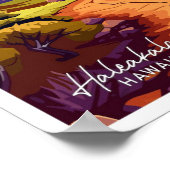 ハレアカラハワイ旅行ヴィンテージイラストレーション ポスター (角)