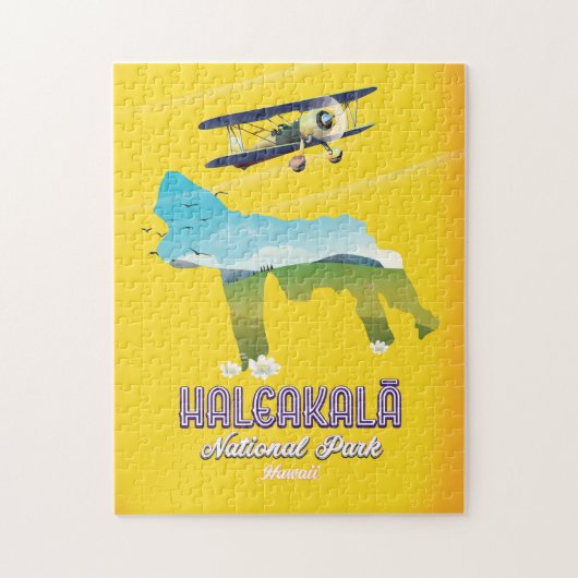 ハレアカラ国立公園ハワイの旅行地図 ジグソーパズル (縦)