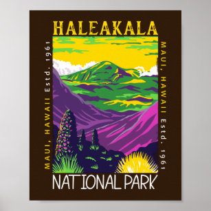 ハレアカラ国立公園ハワイ動揺してヴィンテージ ポスター