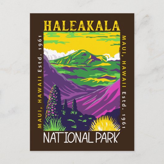 ハレアカラ国立公園ハワイ動揺してヴィンテージ ポストカード (正面)