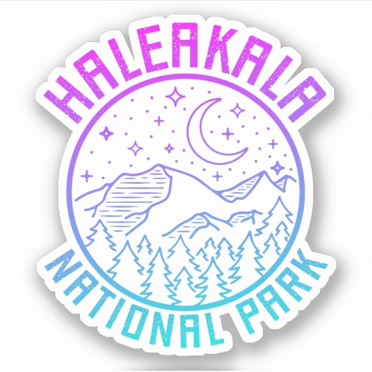 ハレアカラ国立公園ハワイUSAグラデーション シール (正面)