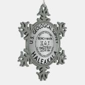 ハレアカラ国立公園ベンチマークユース スノーフレークピューターオーナメント (左)