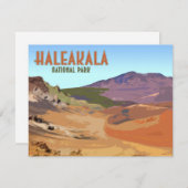 ハレアカラ国立公園マウイハワイのフラットカード (正面/裏面)