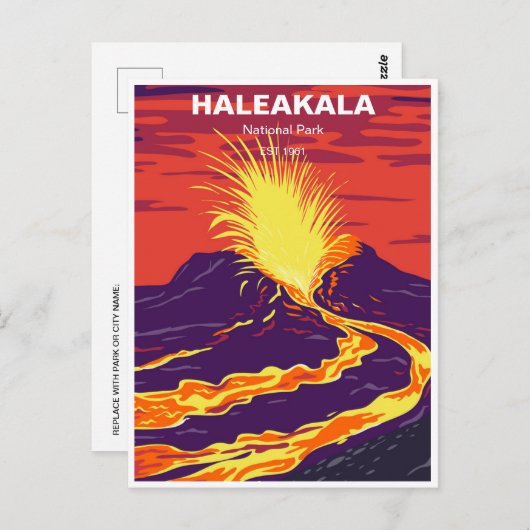 ハレアカラ国立公園マウイハワイヴィンテージトラベル ポストカード (正面/裏面)
