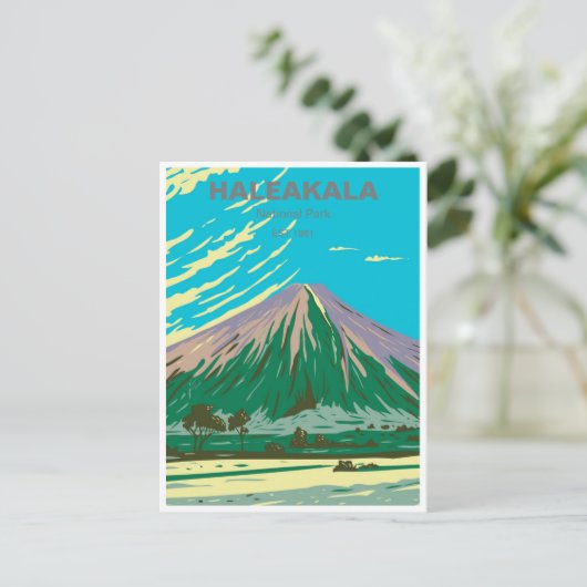 ハレアカラ国立公園マウイハワイヴィンテージトラベル ポストカード (スタンド正面)