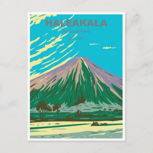 ハレアカラ国立公園マウイハワイヴィンテージトラベル ポストカード (正面)