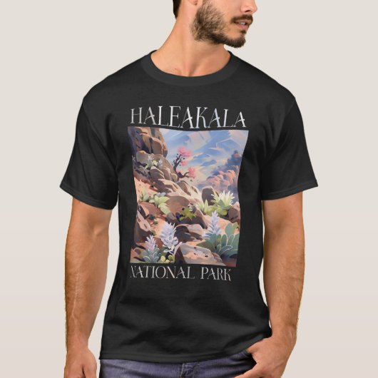 ハレアカラ国立公園マウイハワイ自然ハイキング Tシャツ (正面)