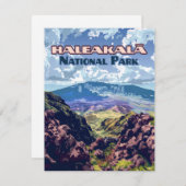 ハレアカラ国立公園マウイ火山ハワイカード (正面/裏面)
