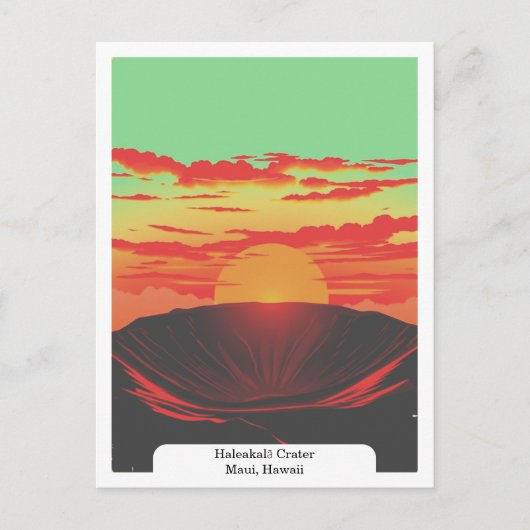 ハレアカラCrater, Maui,ハワイ旅行ヴィンテージ ポストカード (正面)