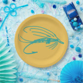 ハレクインフライ釣りルアーズ模様 ペーパープレート (パーティー)