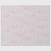 ハレスフィールドバンニーかわいいウサギ柄ホワイトレッド ラッピングペーパー (フラット)