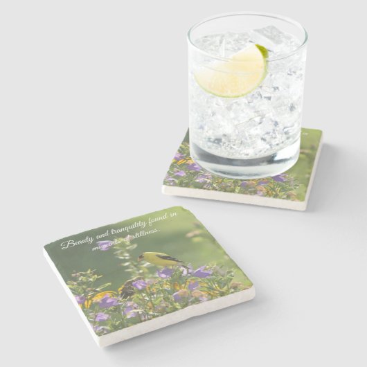 ハレベルの花の金魚 ストーンコースター (横)