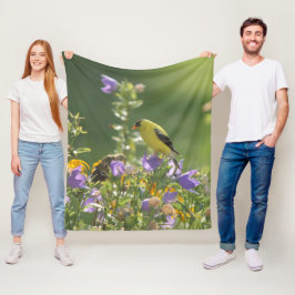 ハレベルの花の金魚 フリースブランケット