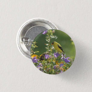 ハレベルの花の金魚 缶バッジ