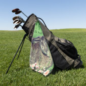 ハレラビットアニマルパーソナライズされたおもしろい ゴルフタオル (グリーン)