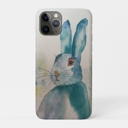 ハレラビットウォーターカラーブルーiPhoneケース Case-Mate iPhoneケース (裏)