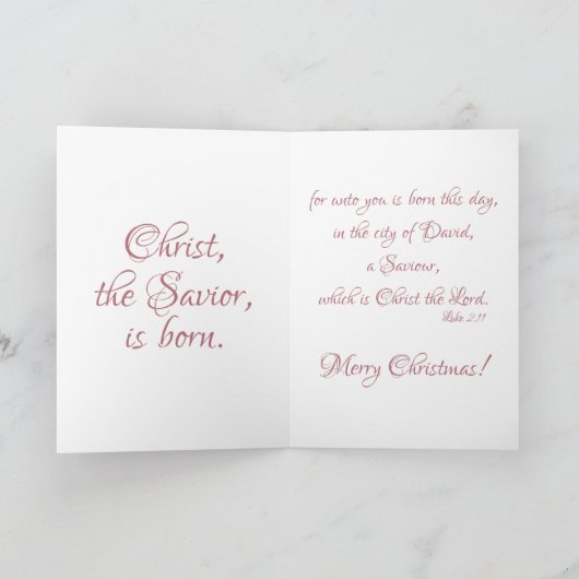 ハレルヤを持ち上げるキリストはクリスマス生まれである シーズンカード (内部)