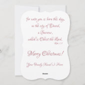 ハレルヤを持ち上げるキリストはクリスマス生まれである シーズンカード (裏面)