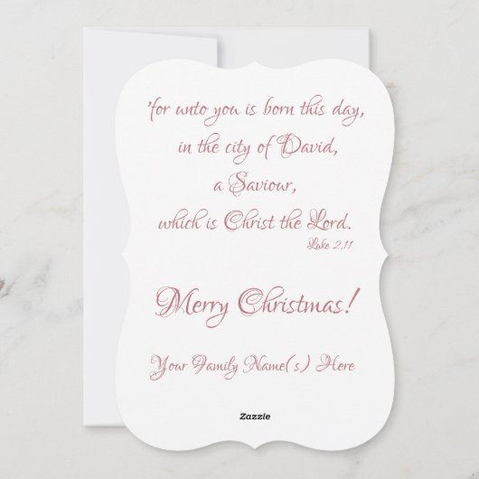 ハレルヤを持ち上げるキリストはクリスマス生まれである シーズンカード (裏面)