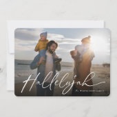 ハレルヤシンプルスクリプト宗教的なクリスマスフォト シーズンカード (正面)