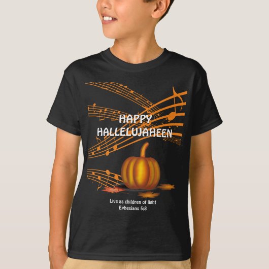 ハレルヤヘエン |カボチャ | Christian Halloween Tシャツ (正面)
