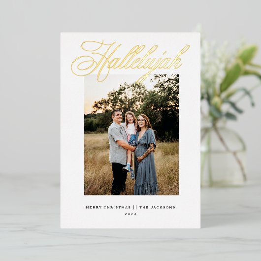 ハレルヤ宗教クリスマス 箔シーズンカード (立ち正面)