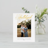 ハレルヤ宗教クリスマス 箔シーズンポストカード (立ち正面)