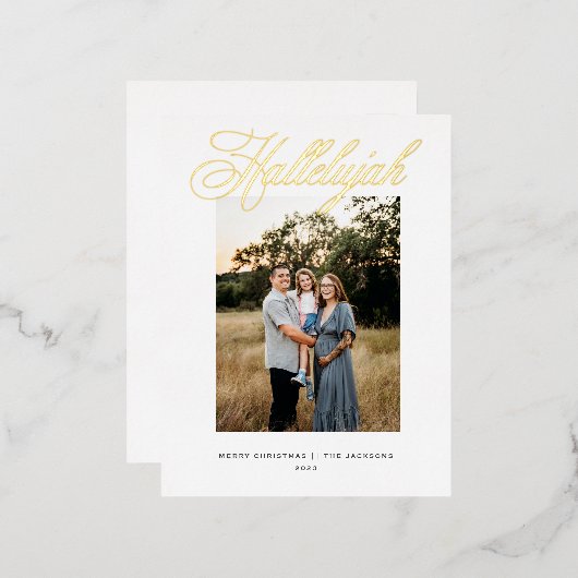 ハレルヤ宗教クリスマス 箔シーズンポストカード (正面/裏面)