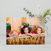 ハレルヤ宗教写真レタリング型金ゴールド 箔シーズンカード (立ち正面)