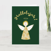 ハレルヤ聖歌の天使のおもしろいなクリスマスの休日の挨拶 シーズンカード (正面)