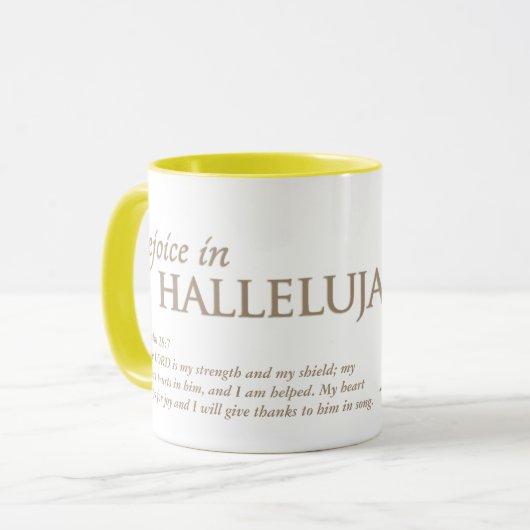 ハレルヤ聖歌の聖書の詩の宗教マグで喜ばせて下さい マグカップ (正面左)