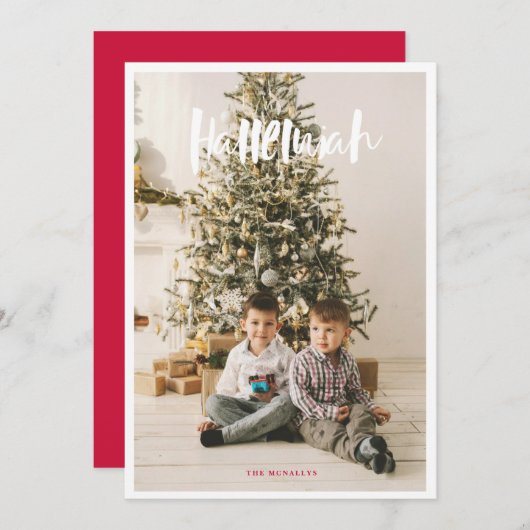 ハレルヤ クリスマス 宗教 フォト カード (正面/裏面)