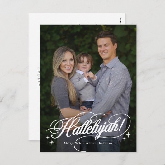 ハレルヤ 宗教的なクリスマスの写真カード ポストカード (正面/裏面)