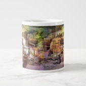 ハレルヤ！彼は立ち上がった！ジャンボ20オズ。コーヒーマグ ジャンボコーヒーマグカップ (正面)