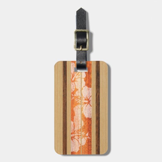 ハレワサーフボードハワイアンラゲージタグ ラゲッジタグ (正面縦)