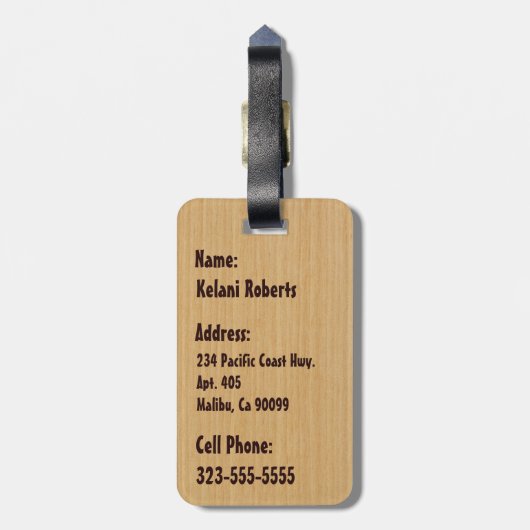 ハレワサーフボードハワイアンラゲージタグ ラゲッジタグ (裏面縦)