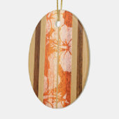 ハレワヴィンテージフェイクウッドサーフボードオーナメント セラミックオーナメント (左)