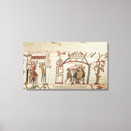 ハレー彗星とハロルドが悪いニュースを受け取る キャンバスプリント (正面)