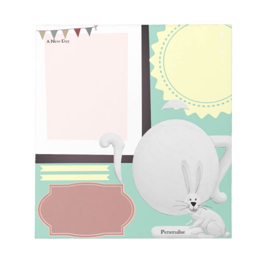 ハレ茶ポットグリーンジャーナル注スクラップブック紙 ノートパッド (正面)