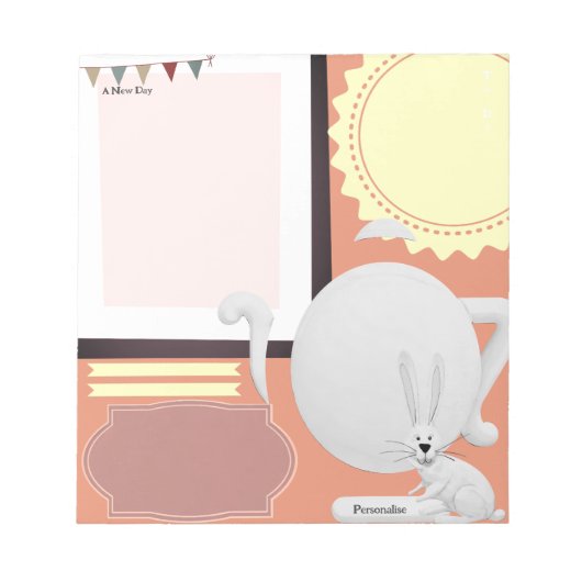 ハレ茶ポットパーティージャーナル注記スクラップブック紙 ノートパッド (正面)