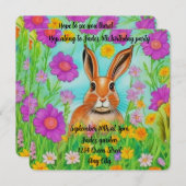 ハレ誕生日パーティーの招待、編集可能な文字。 (正面/裏面)