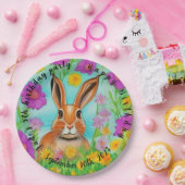 ハレ誕生日パーティー紙プレート、編集可能文字。 ペーパープレート (パーティー)