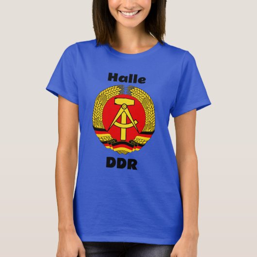 ハレ、東ドイツ(DDR、GDR) Tシャツ (正面)