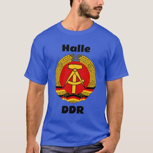 ハレ、東ドイツ(DDR、GDR) Tシャツ (正面)