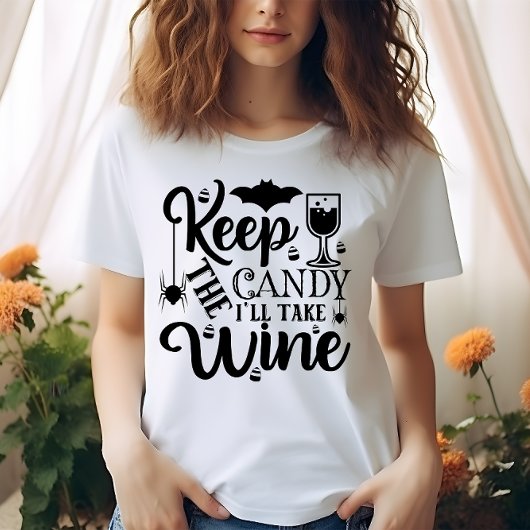 ハロおもしろいウ保ェインお菓子を飲む Tシャツ