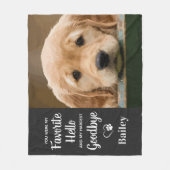 ハロお気に入りのドッグ悔やみや弔慰カスタムペット記念 フリースブランケット (正面)