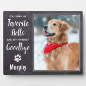 ハロお気に入りのペットロスパーソナライズされたドッグメモリアル フォトプラーク (正面)