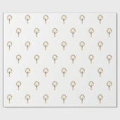 ハロのまわりにロウソク炎パターエレガントン金ゴールド ラッピングペーパー (フラット)