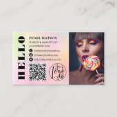 ハロはっきりしたシグラデーションックQrフォトロゴのソーシャルメディア 名刺 (正面)